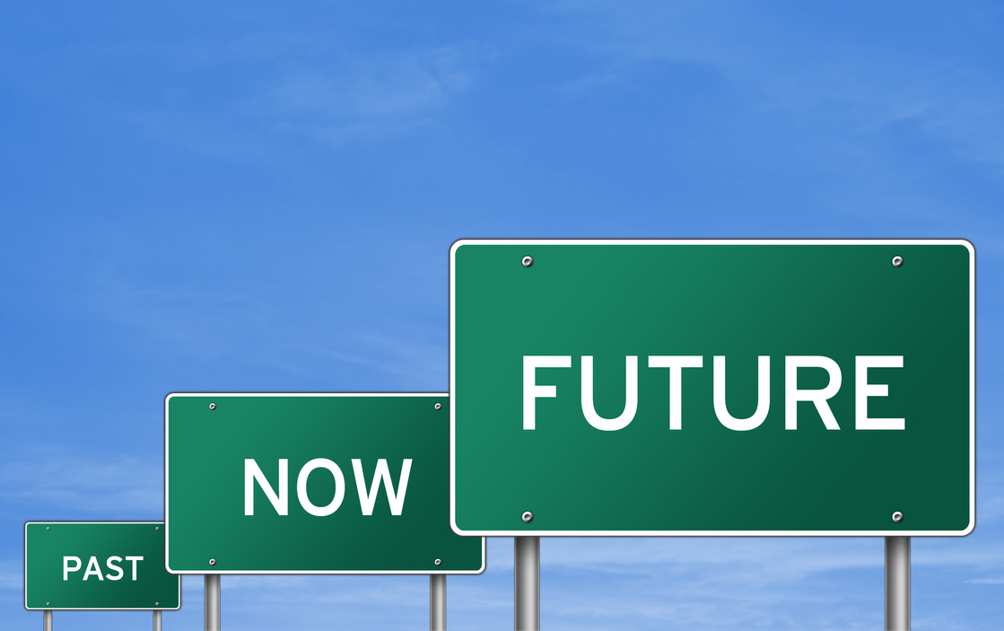 PAST, NOW, FUTURE - road sign concept